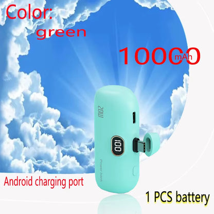 Capsule Mini Wireless Power Bank Large Capacity 10000Mah Fast Charging Power Bank Emergency External Battery for Iphone Type-C