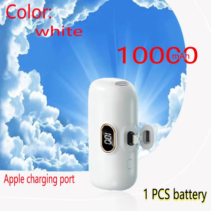 Capsule Mini Wireless Power Bank Large Capacity 10000Mah Fast Charging Power Bank Emergency External Battery for Iphone Type-C